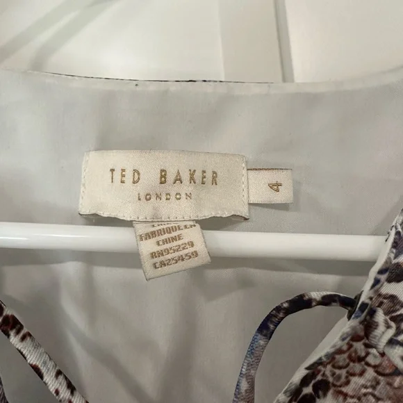 Ted Baker Lilis Quartz Print Midi Dress size 4 (US 10-12) long sleeve - Picture 8 of 15